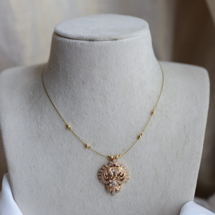 Heritage gold plated invisible short necklace IN1723