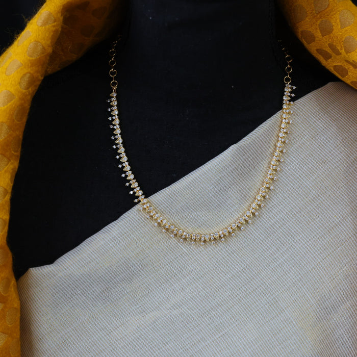 Heritage white stone gold plated short necklace H9011