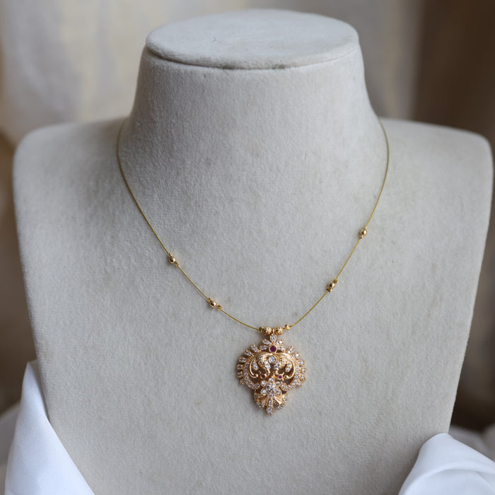 Heritage gold plated invisible short necklace IN1723
