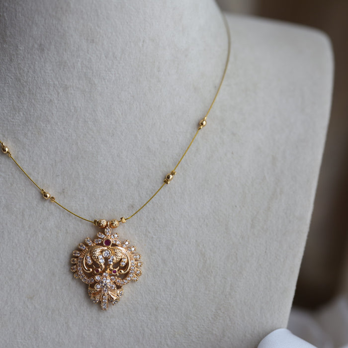 Heritage gold plated invisible short necklace IN1723