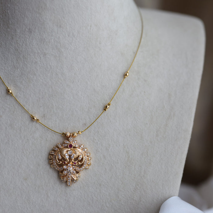 Heritage gold plated invisible short necklace IN1723