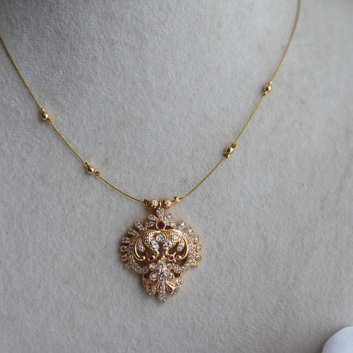 Heritage gold plated invisible short necklace IN1723