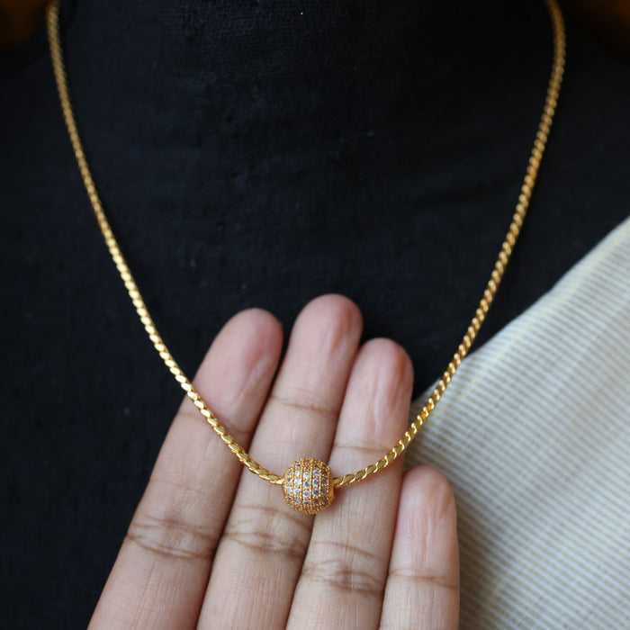 Heritage gold plated simple chain necklace HC3268