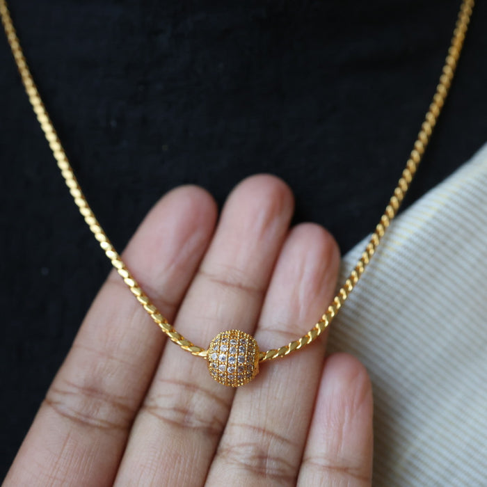 Heritage gold plated simple chain necklace HC3268