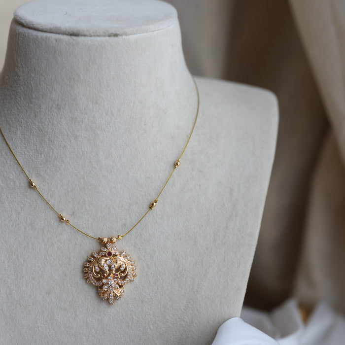 Heritage gold plated invisible short necklace IN1723