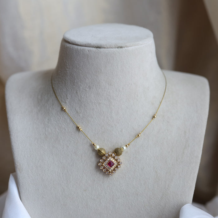 Antique invisible short necklace IN37833