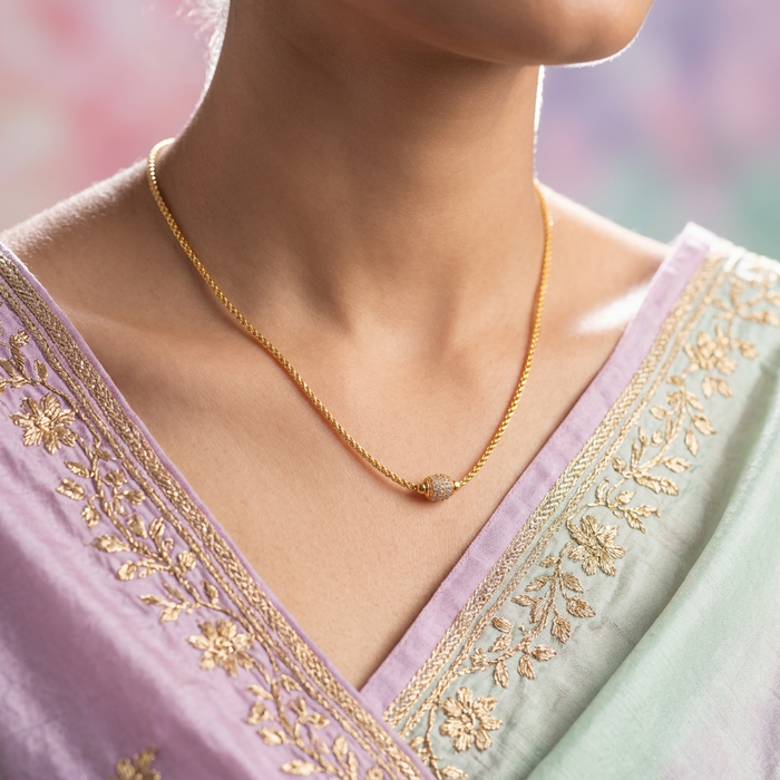 Heritage gold plated simple chain necklace HC5211