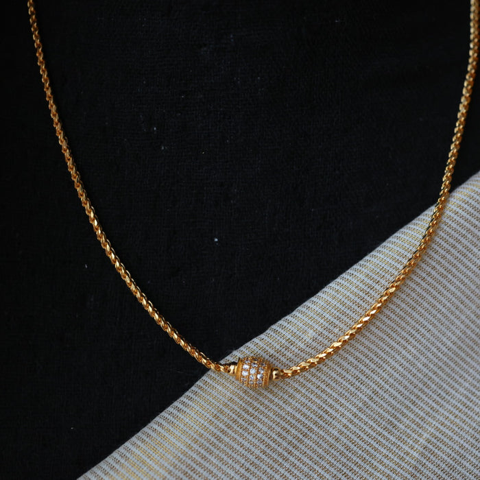 Heritage gold plated simple chain necklace HC5211