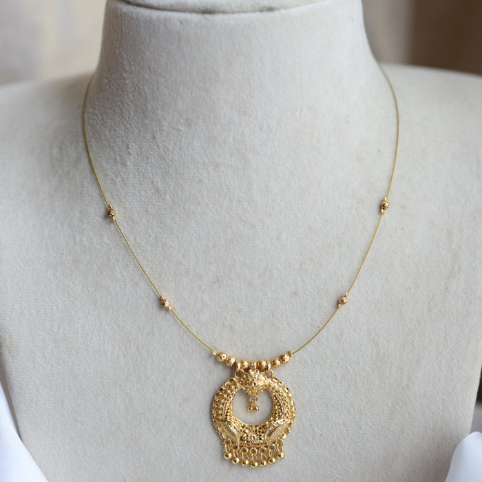Heritage gold plated invisible short necklace IN1122
