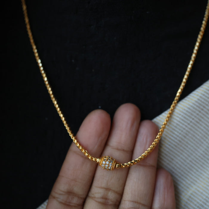 Heritage gold plated simple chain necklace HC5211