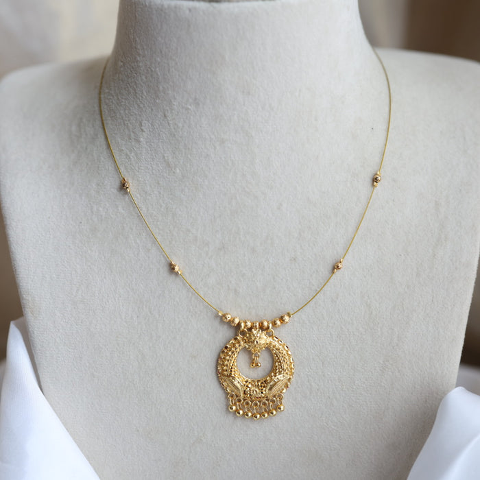 Heritage gold plated invisible short necklace IN1122