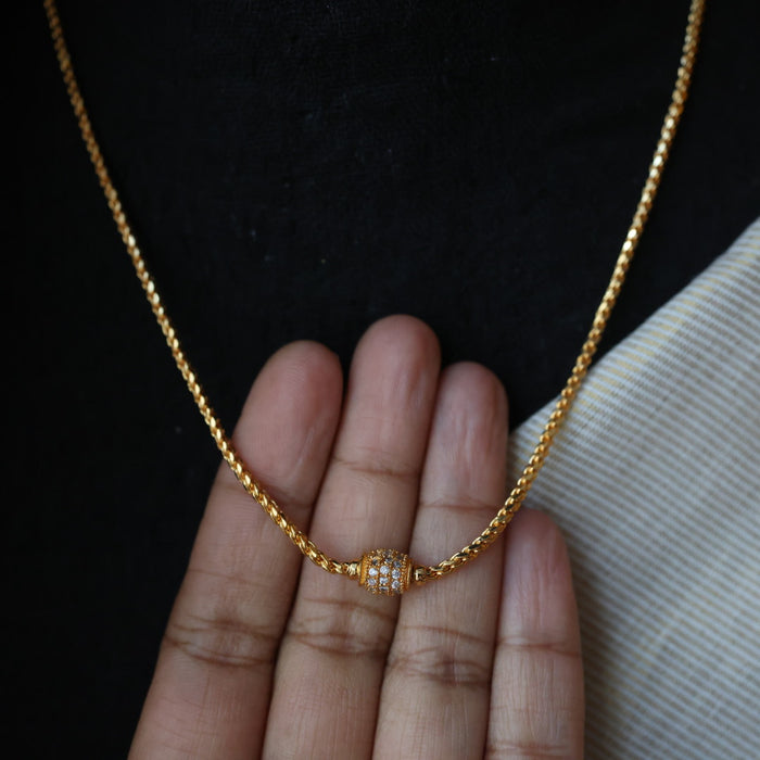 Heritage gold plated simple chain necklace HC5211
