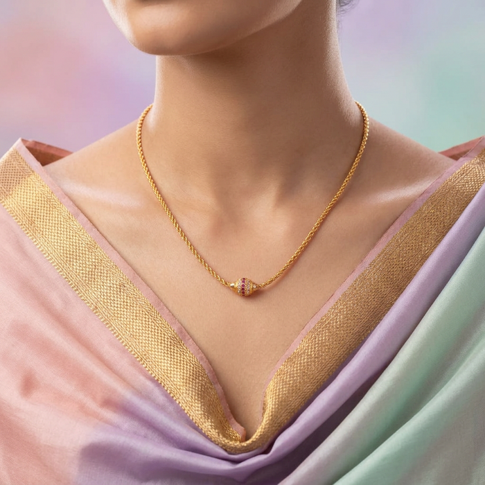 Heritage gold plated simple chain necklace HC52112