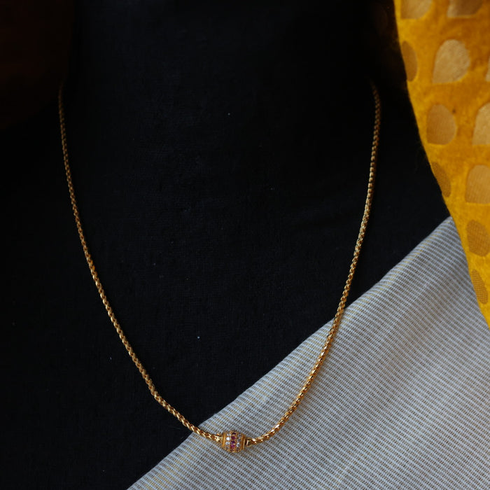 Heritage gold plated simple chain necklace HC52112