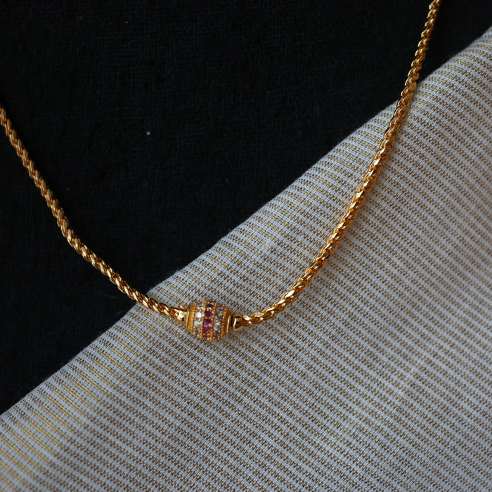 Heritage gold plated simple chain necklace HC52112