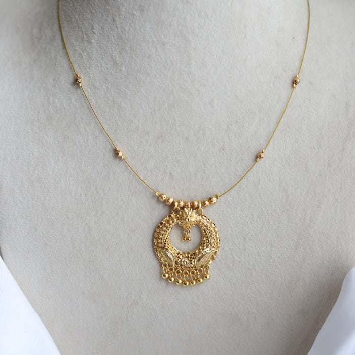 Heritage gold plated invisible short necklace IN1122