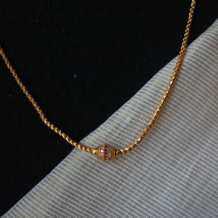 Heritage gold plated simple chain necklace HC52112