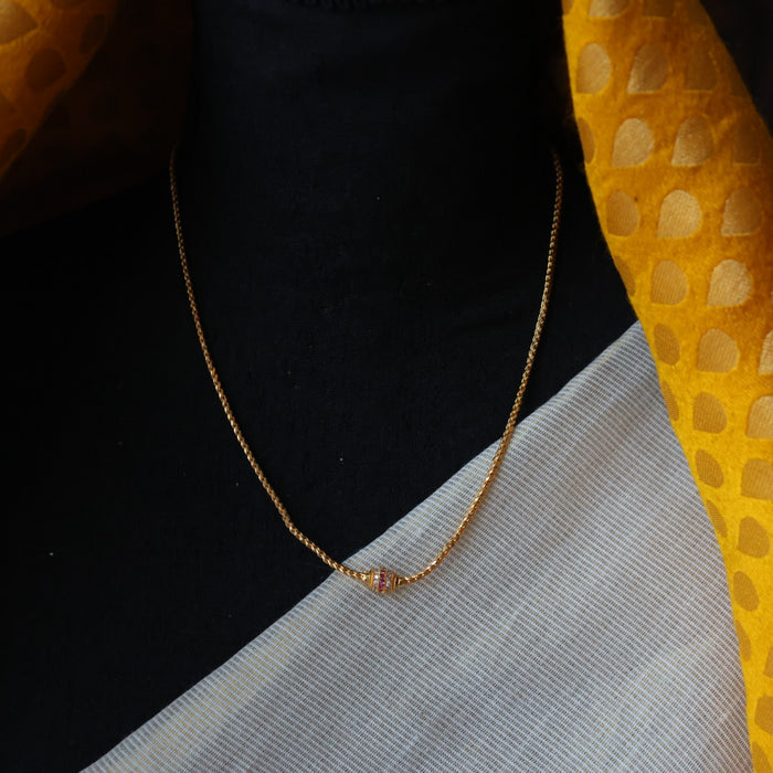 Heritage gold plated simple chain necklace HC52112