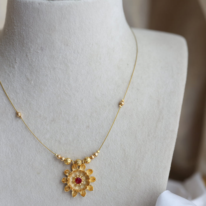Heritage gold plated invisible short necklace IN222