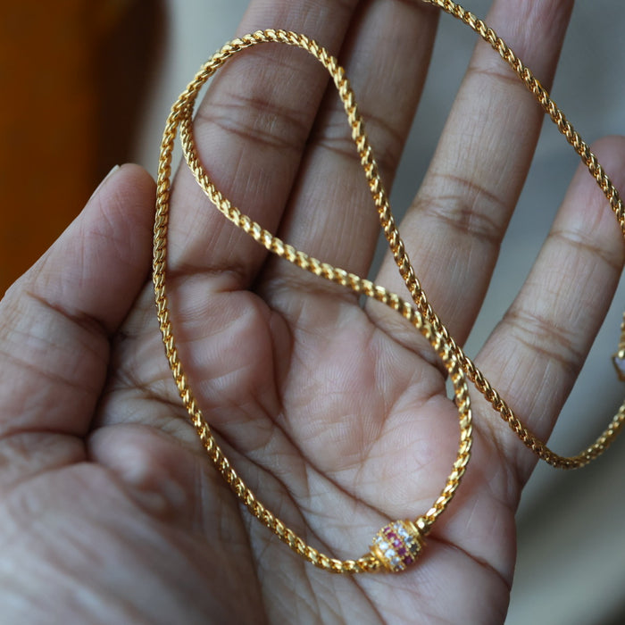 Heritage gold plated simple chain necklace HC52112