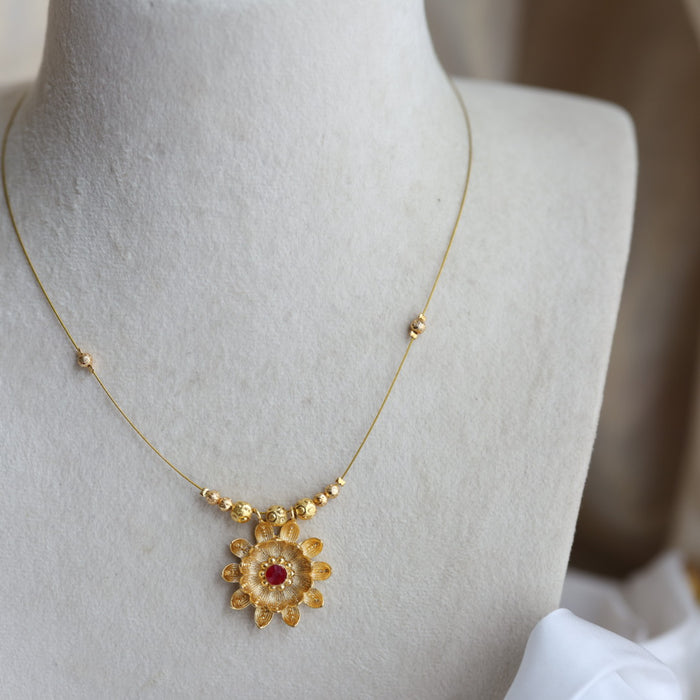 Heritage gold plated invisible short necklace IN222