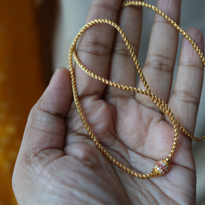 Heritage gold plated simple chain necklace HC52112