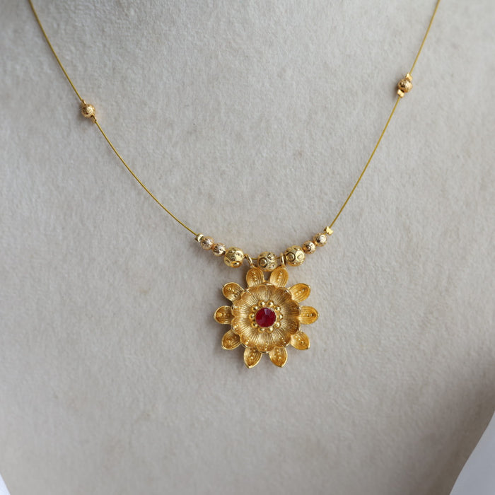 Heritage gold plated invisible short necklace IN222