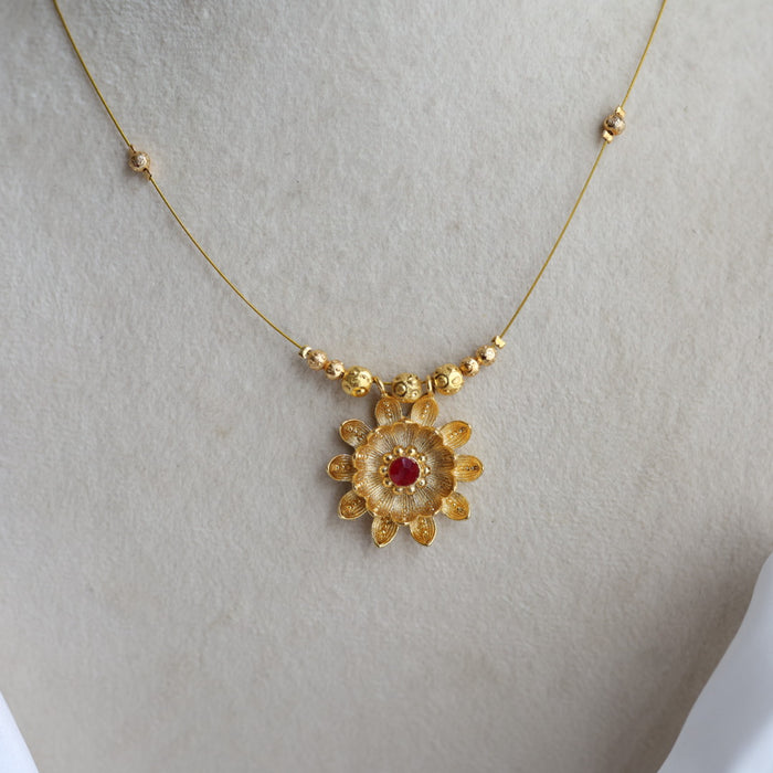 Heritage gold plated invisible short necklace IN222