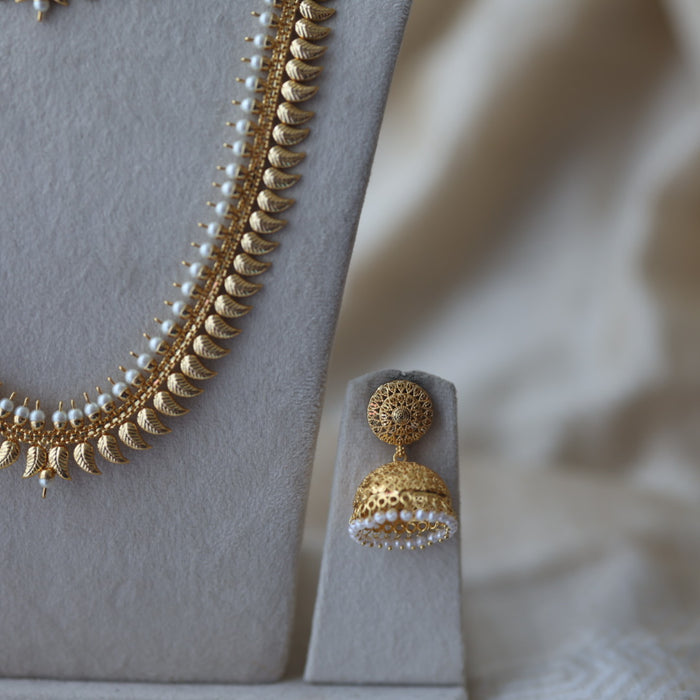 Heritage gold plated long and short necklace set HPS2011