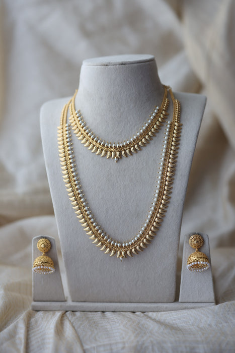 Heritage gold plated long and short necklace set HPS2011