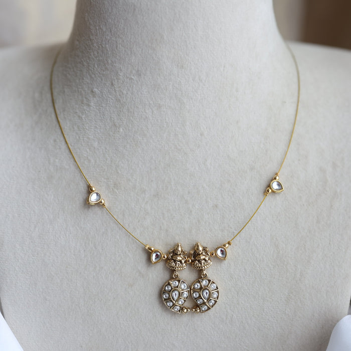 Antique temple design invisible short necklace IN9955
