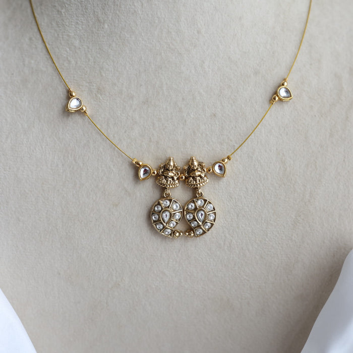 Antique temple design invisible short necklace IN9955