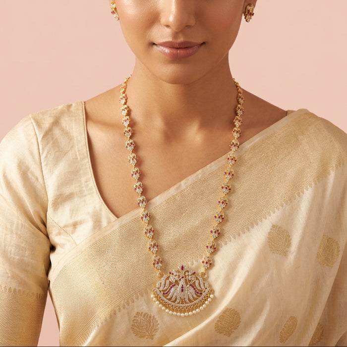Heritage gold plated padakam long necklace HP122