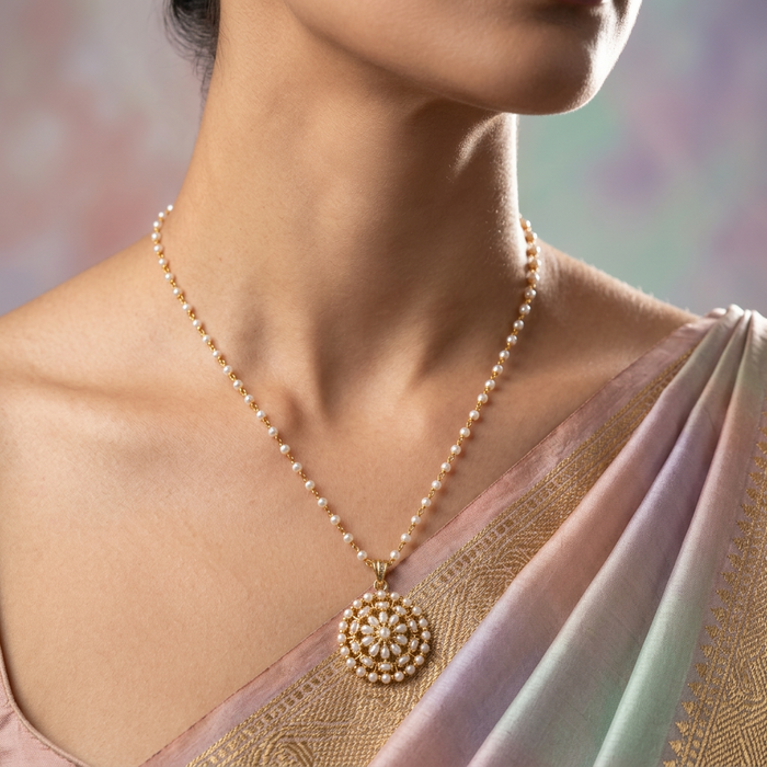 Heritage gold plated padakam long necklace HP0027