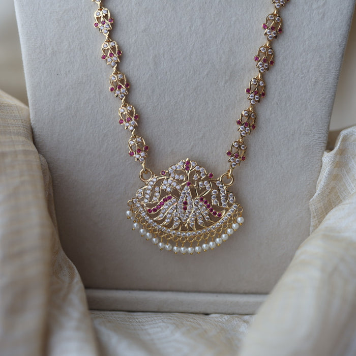 Heritage gold plated padakam long necklace HP122