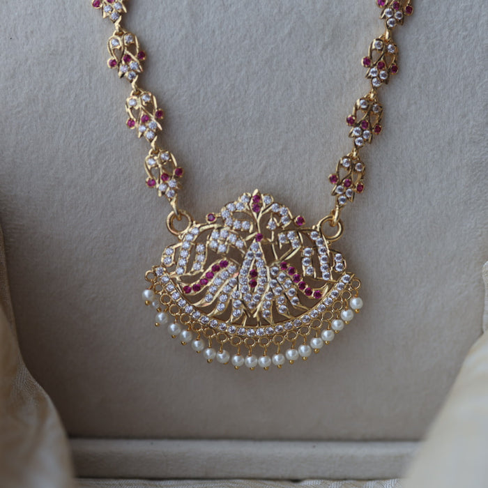 Heritage gold plated padakam long necklace HP122