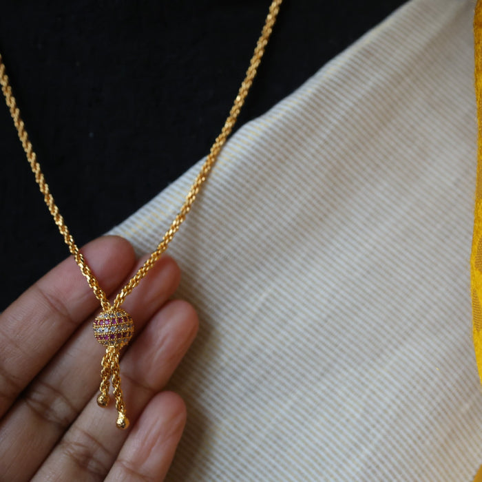 Heritage gold plated simple chain necklace HC5212