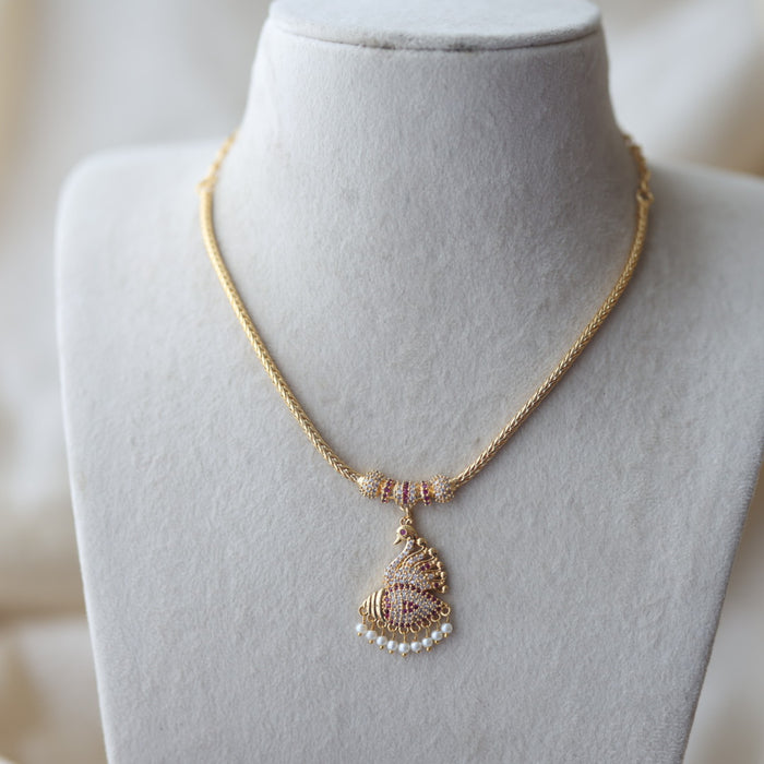 Heritage gold plated kodi design short necklace H3222