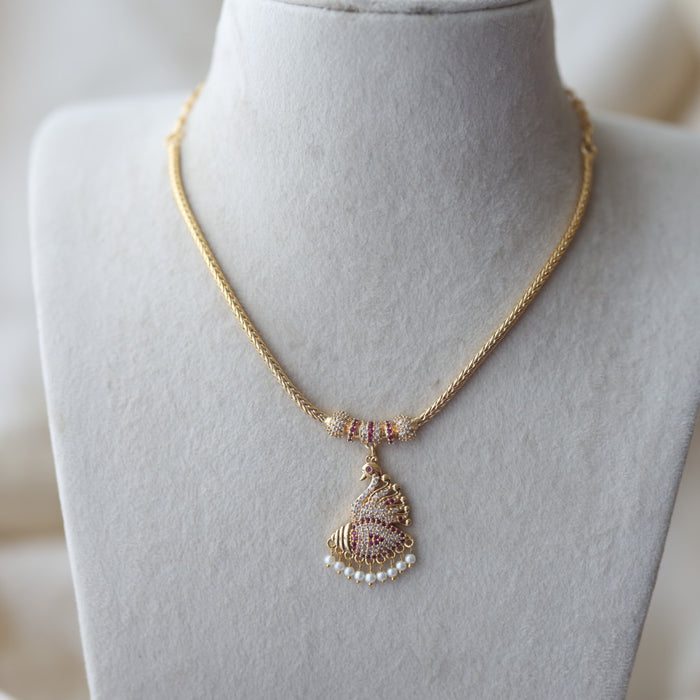 Heritage gold plated kodi design short necklace H3222