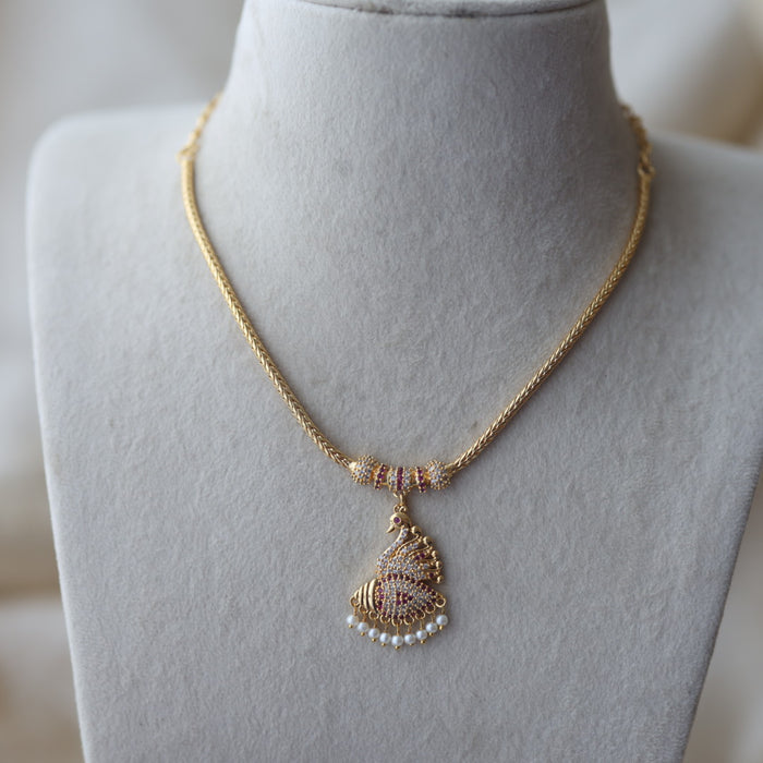 Heritage gold plated kodi design short necklace H3222