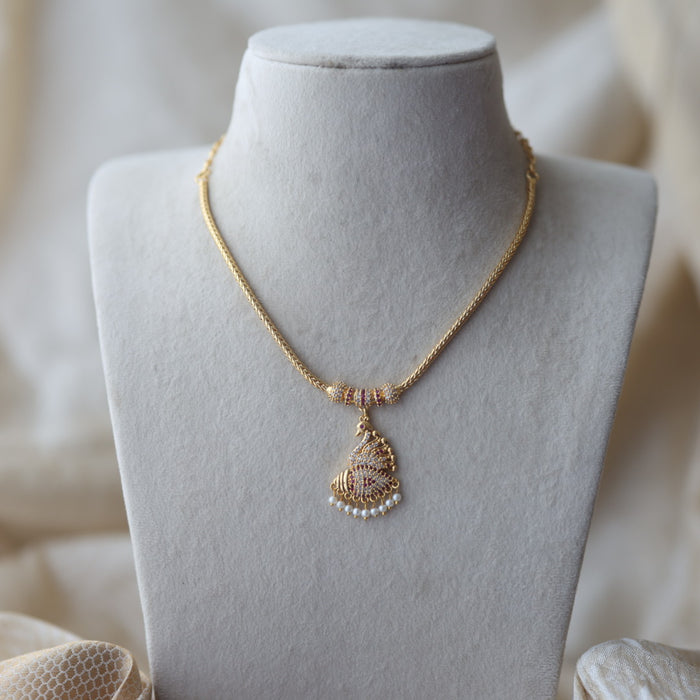 Heritage gold plated kodi design short necklace H3222