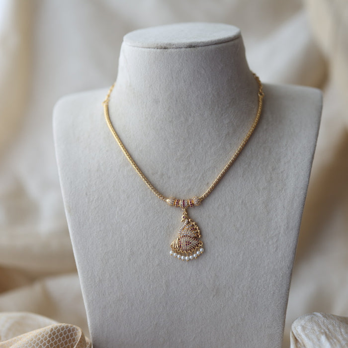 Heritage gold plated kodi design short necklace H3222