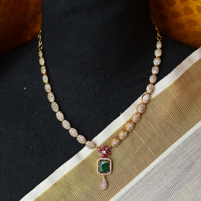Antique short necklace with earrings TTS4008