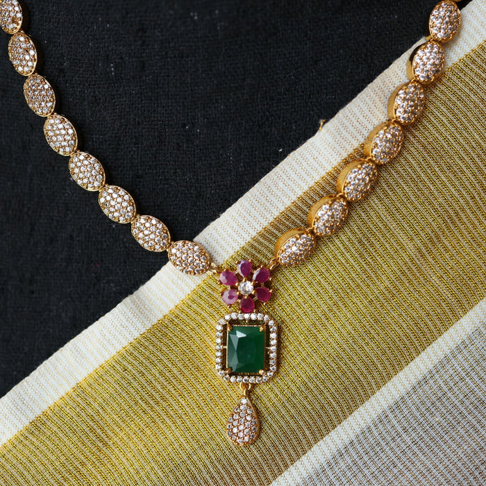 Antique short necklace with earrings TTS4008