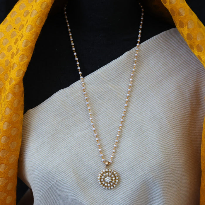 Heritage gold plated padakam long necklace HP0051