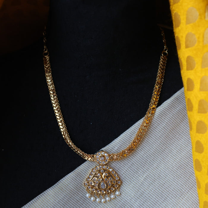 Heritage gold plated simple necklace H5266