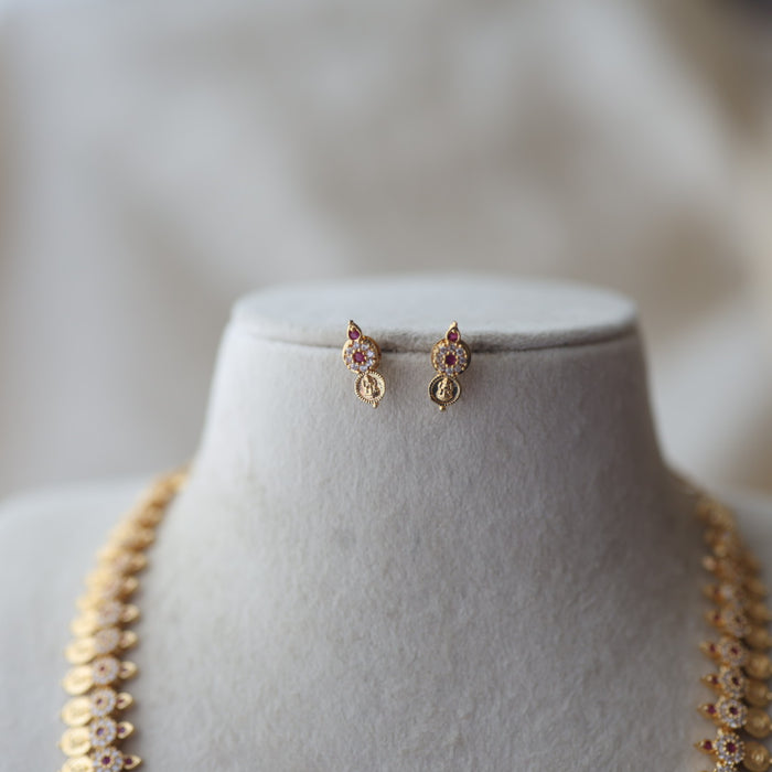 Heritage gold plated coin design long necklace with earrings HL3222