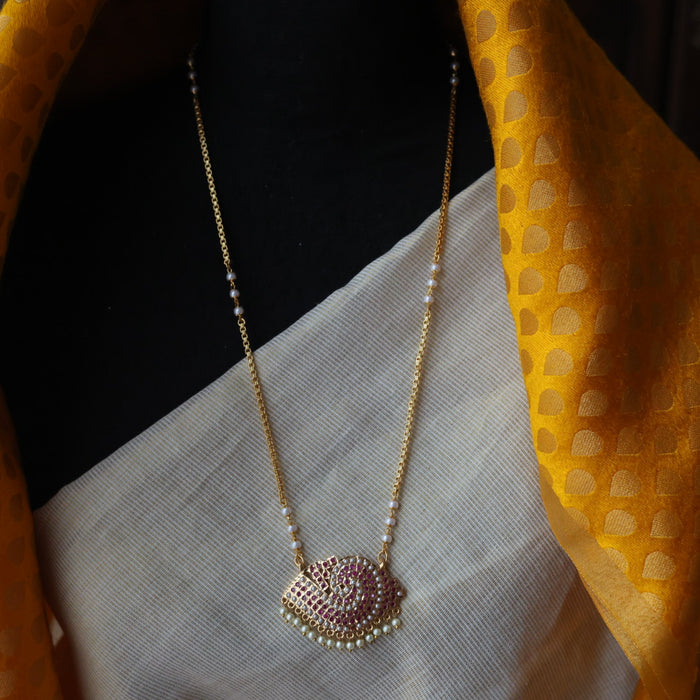 Heritage gold plated padakam long necklace HP51711