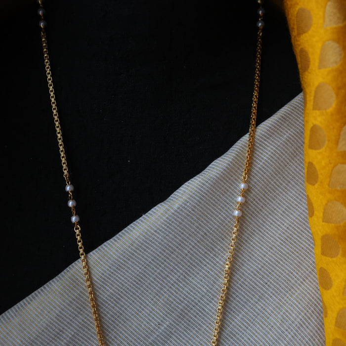 Heritage gold plated padakam long necklace HP51711