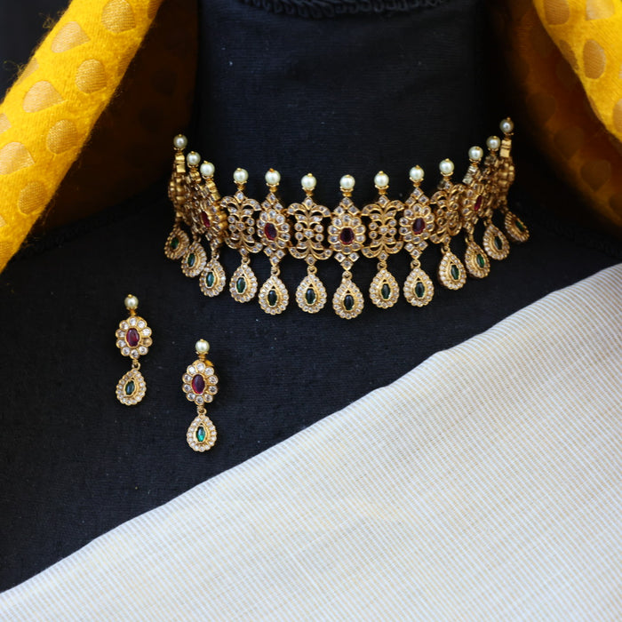 Antique choker necklace with earrings CCB1345